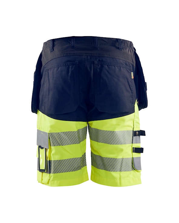 1596 High-Vis Stretch Werkshort + Holsterzakken Marine/Geel