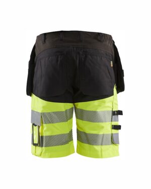 1596 High-Vis Stretch Werkshort + Holsterzakken Zwart/Geel