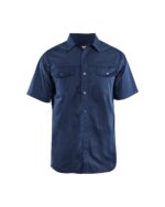 Overhemd Twill korte mouw Marineblauw