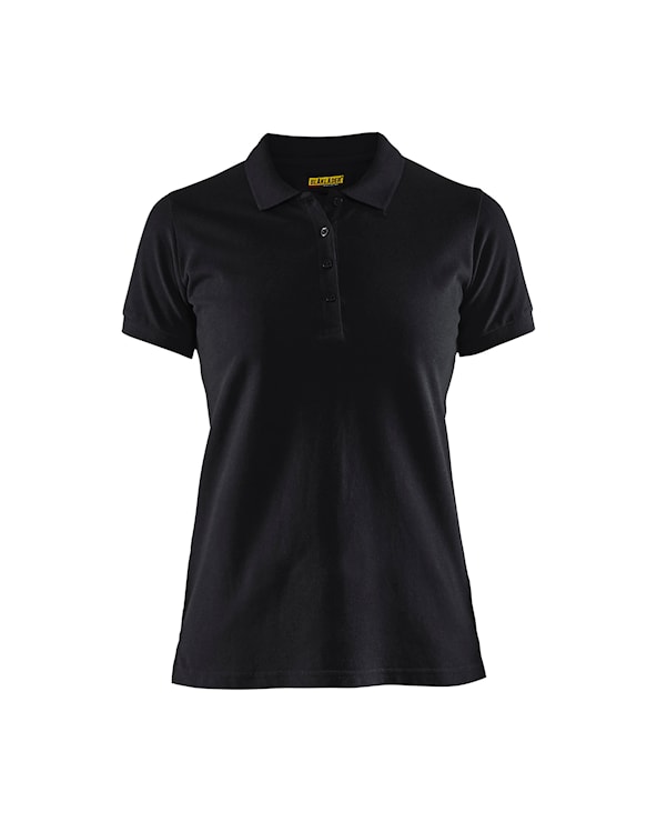 Dames poloshirt piqué Zwart