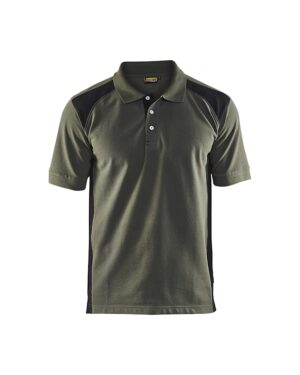 Poloshirt piqué Army Groen/Zwart