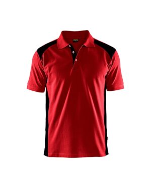 Poloshirt piqué Rood/Zwart