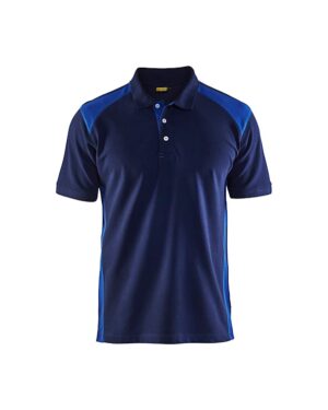 Poloshirt piqué Marineblauw/Korenblauw