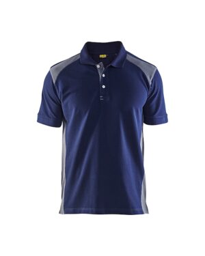 Poloshirt piqué Marineblauw/Grijs