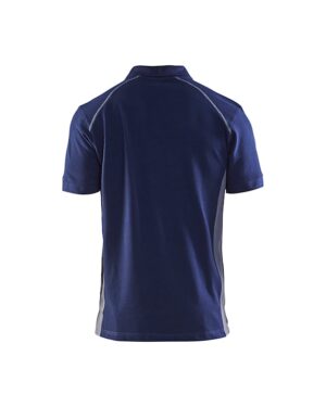 Poloshirt piqué Marineblauw/Grijs