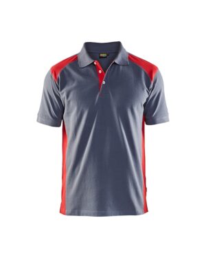 Poloshirt piqué Grijs/Rood