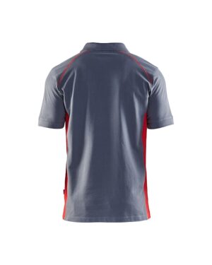 Poloshirt piqué Grijs/Rood