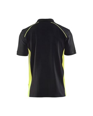 Poloshirt piqué Zwart/High Vis Geel