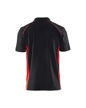 Poloshirt piqué Zwart/Rood