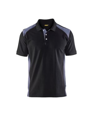 Poloshirt piqué Zwart/Grijs