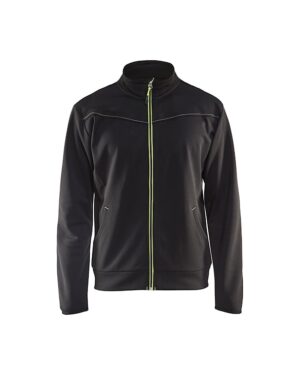 Service sweatshirt met rits Zwart/High Vis Geel