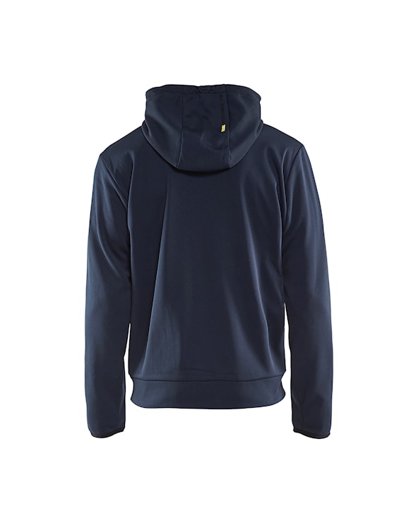 Hoodie met rits Donkerblauw/Geel