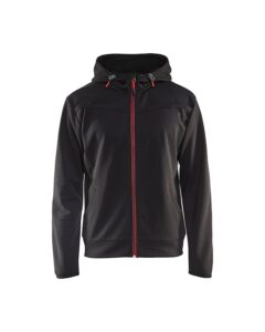 Hoodie met rits Zwart/Rood