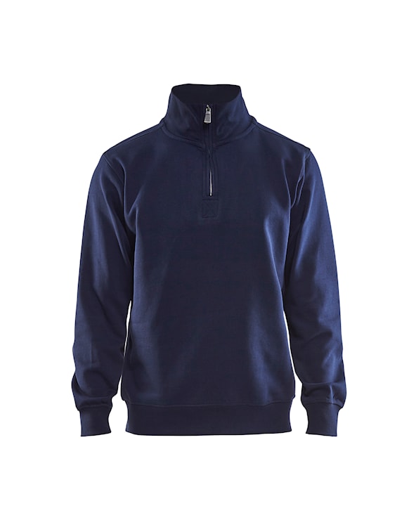 Sweatshirt Jersey 1/2 rits Marineblauw