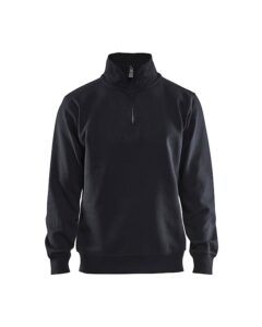 Sweatshirt Jersey 1/2 rits Zwart