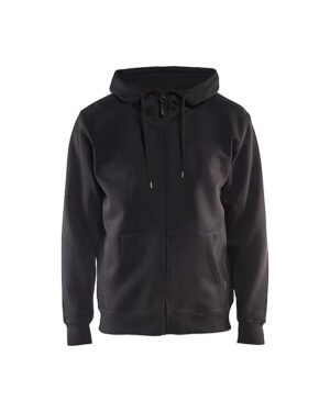 Hooded sweatshirt met rits Zwart