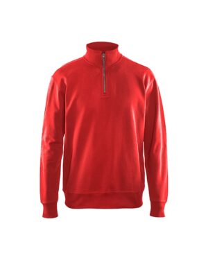 Sweatshirt met halve rits Rood