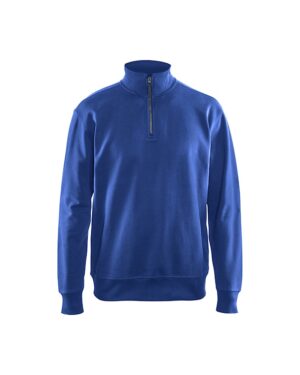 Sweatshirt met halve rits Korenblauw