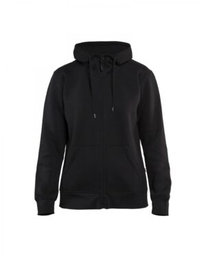 Dames hoodie met rits Zwart