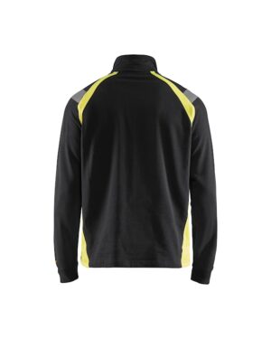 Sweatshirt halve rits Visible Zwart/High Vis Geel