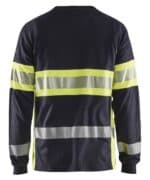Vlamvertragend T-shirt lange mouwen Marine/Fluogeel