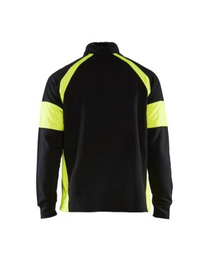 Sweatshirt met High Vis zones Zwart/High Vis Geel