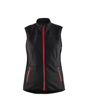 Dames softshell bodywarmer Zwart/Rood