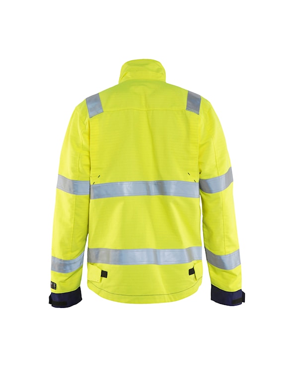 Multinorm jack, Ongevoerd High Vis Geel/Marineblauw