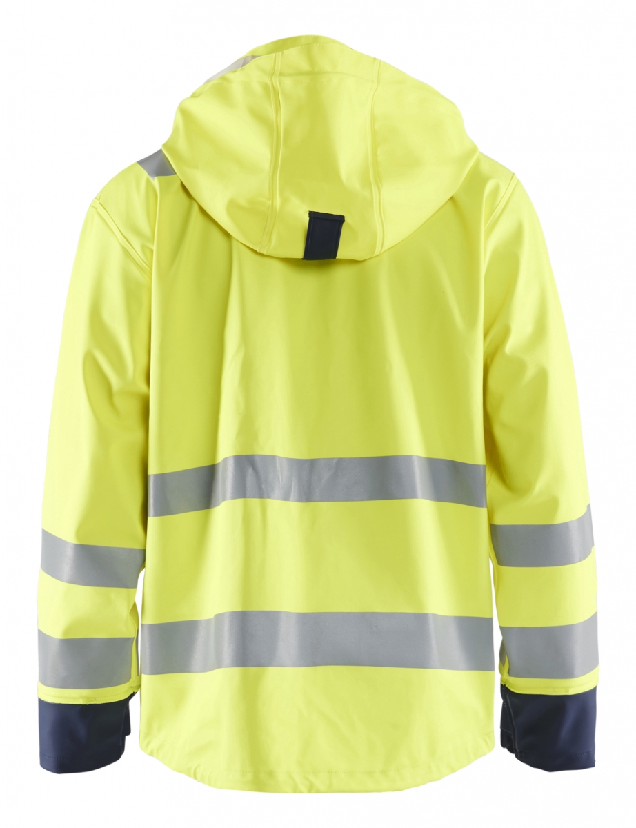 Vlamvertragende Regenjas LEVEL 2 Fluogeel/Marine