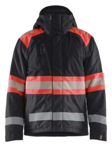 4480 Winterjas High Vis Klasse 1 Zwart/Rood