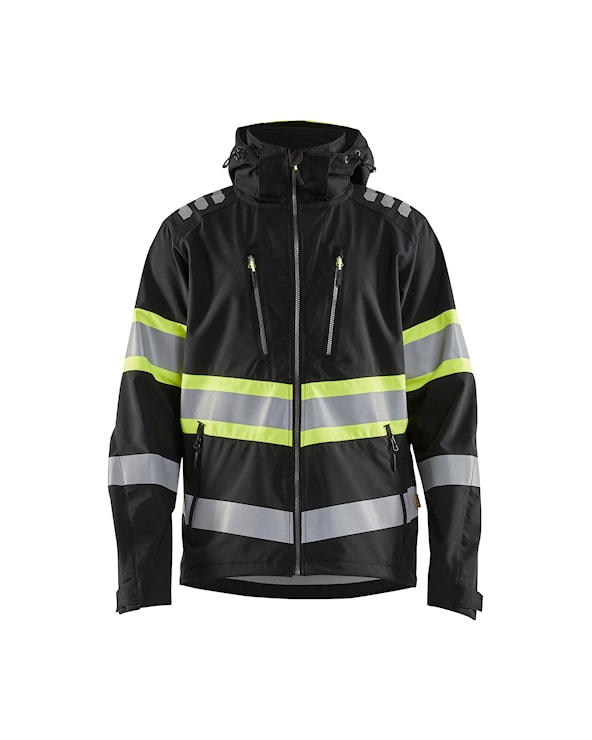 Softshell jack Zwart/High Vis Geel