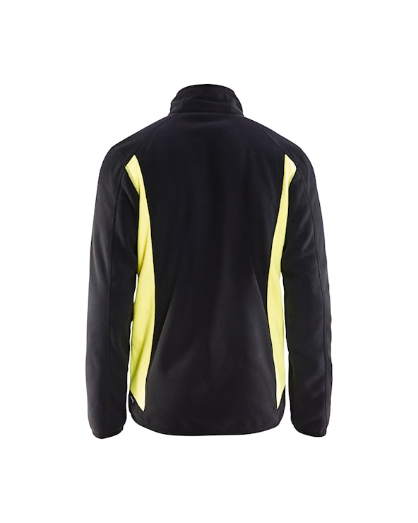 Fleecejack Zwart/High Vis Geel