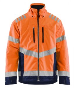 High Vis Winterjas Oranje/Marineblauw