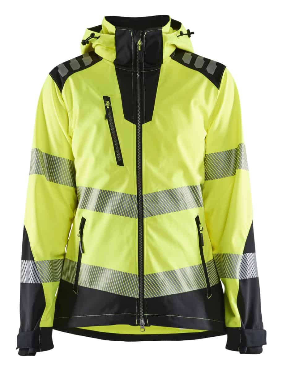 4791 Dames Softshell Jas High-Vis Geel/Zwart
