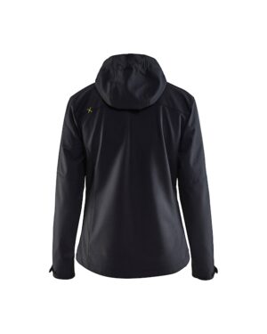 Dames softshell jack Zwart/Hi-Viz Geel