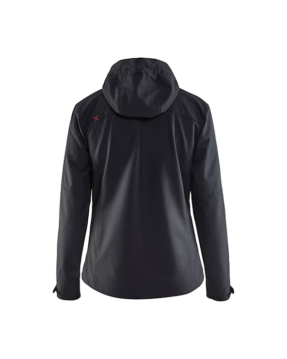 Dames softshell jack Zwart/Rood