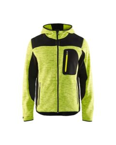 Gebreid vest met softshell High Vis Geel/Zwart