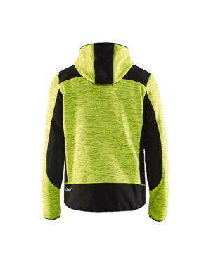 Gebreid vest met softshell High Vis Geel/Zwart