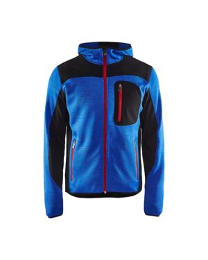 Gebreid vest met softshell Korenblauw/Zwart