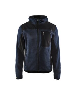 Gebreid vest met softshell Donker marineblauw/Zwart