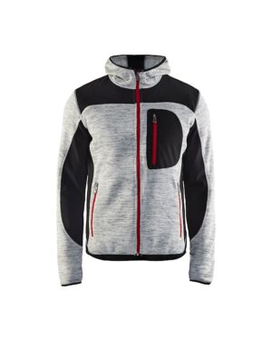 Gebreid vest met softshell Grijs melee/Zwart