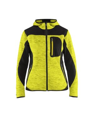 Dames Vest met Softshell Hi-Viz Geel/Zwart