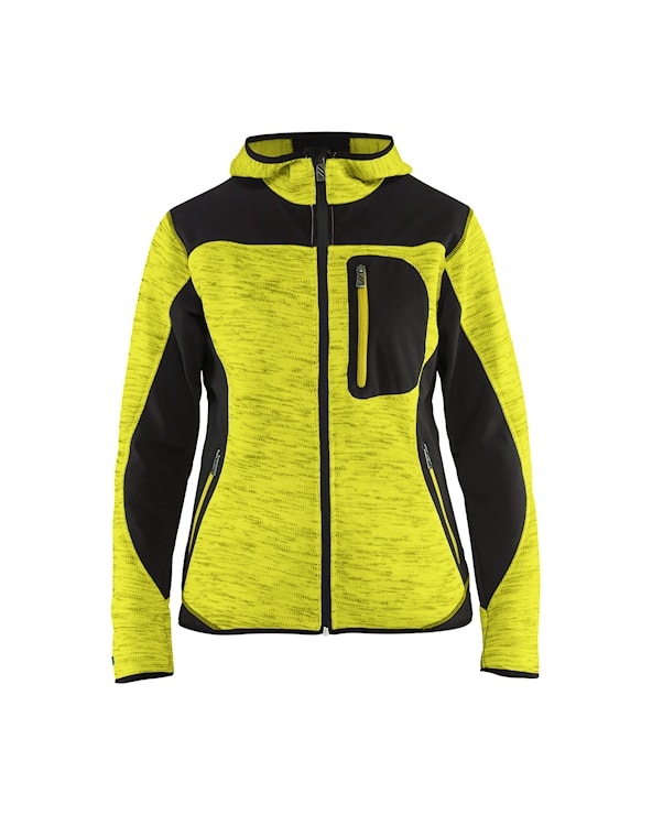 Dames Vest met Softshell Hi-Viz Geel/Zwart