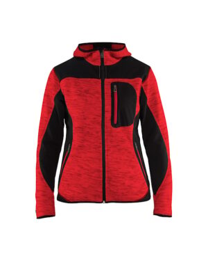 Dames Vest met Softshell Rood/Zwart