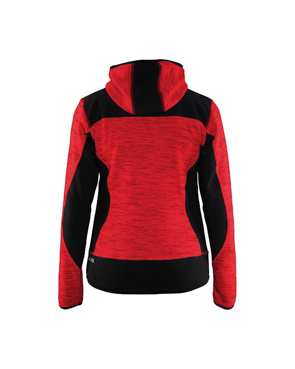 Dames Vest met Softshell Rood/Zwart