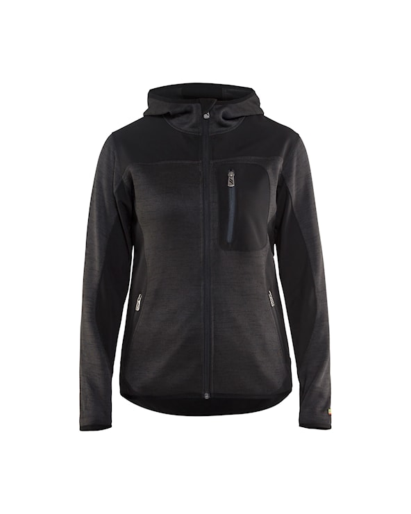 Dames Vest met Softshell Donkergrijs/zwart