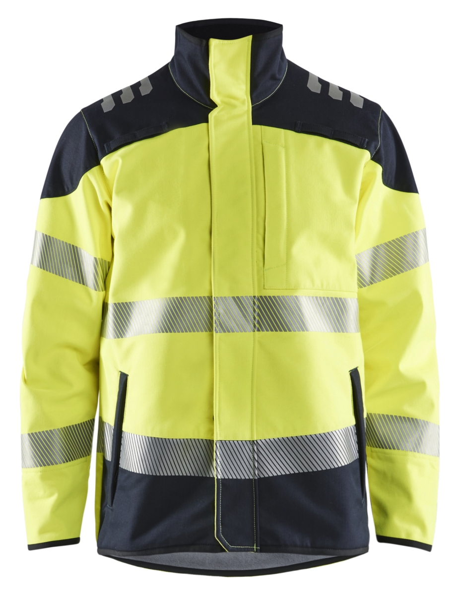 Multinorm Softshell Jack High Vis Geel/Marineblauw