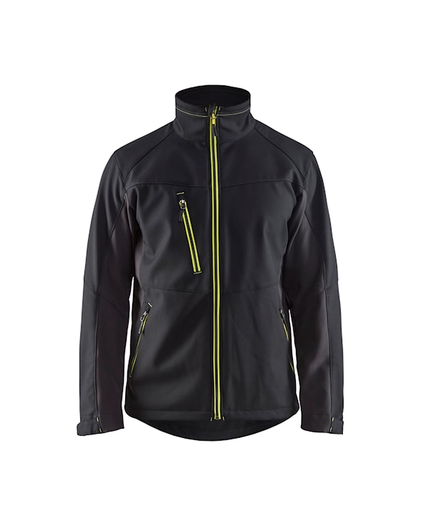 Softshell Jack Zwart/High Vis Geel