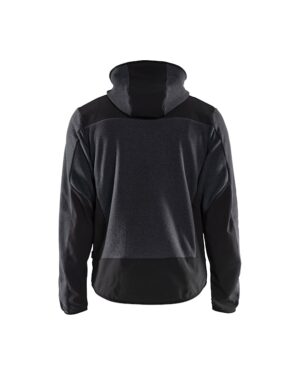 gebreid jack met softshell donkergrijs/zwart