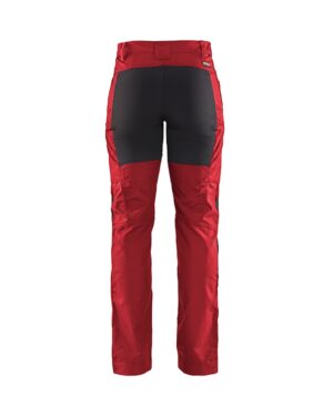 7159 Dames Service Werkbroek met Stretch Rood/Zwart